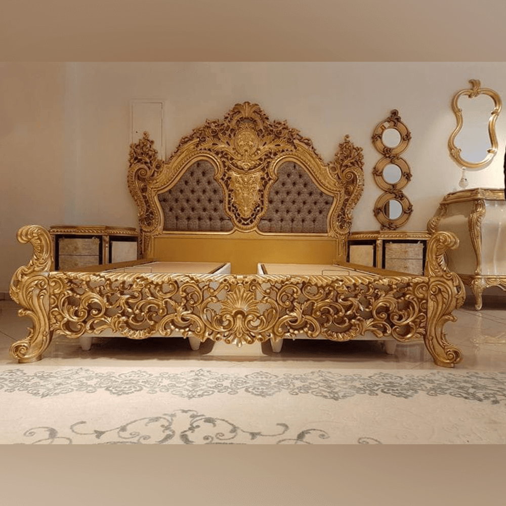 Chinioti Romantic Carved Bed